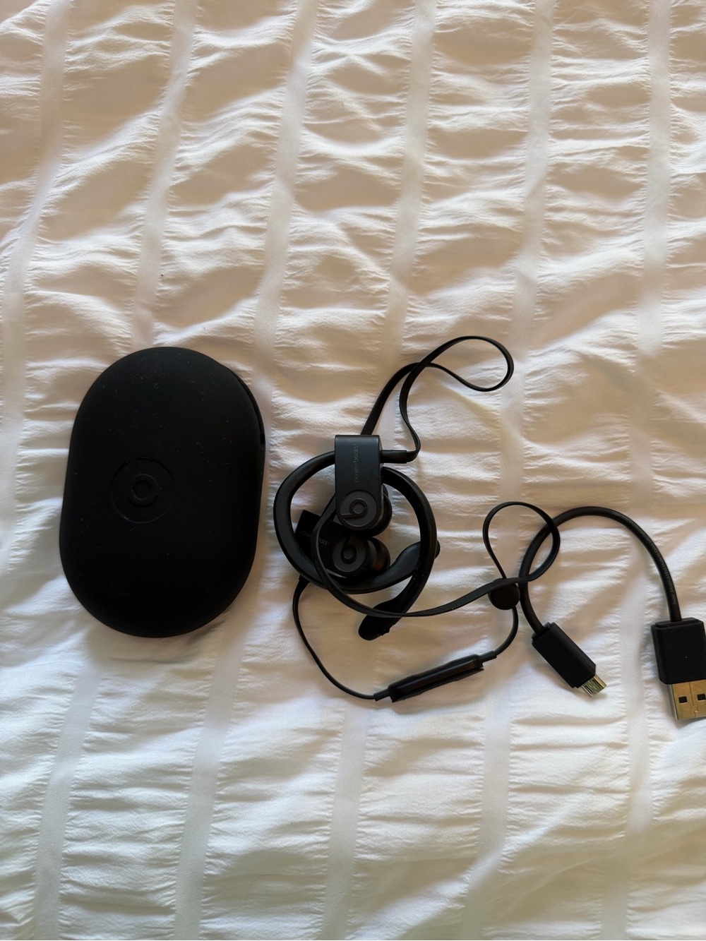 Beats by Dre Powerbeats Wireless Earphones in Black with Carrying Case